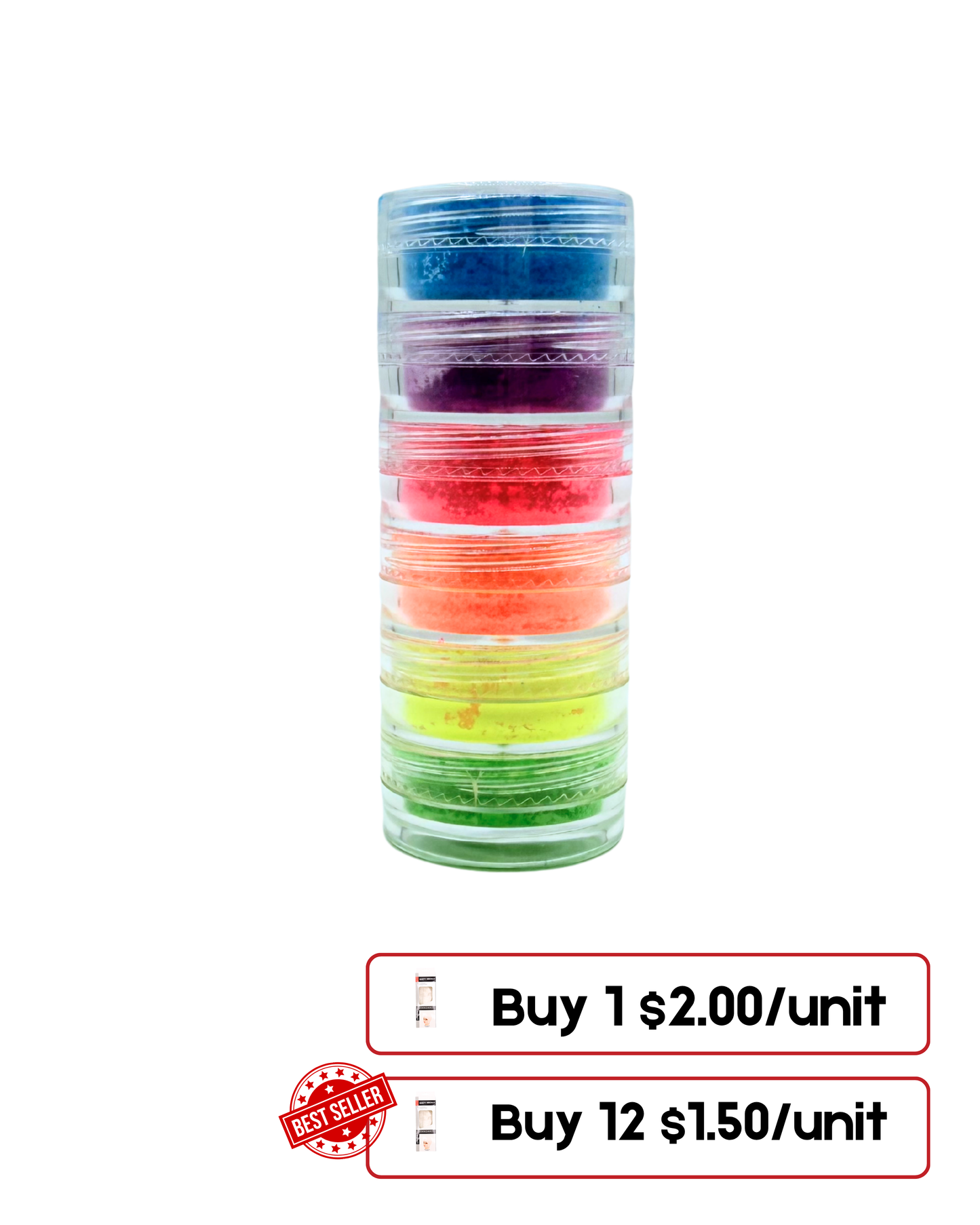 Pigment Tower for Nail Art – 6 Color Pigment Set