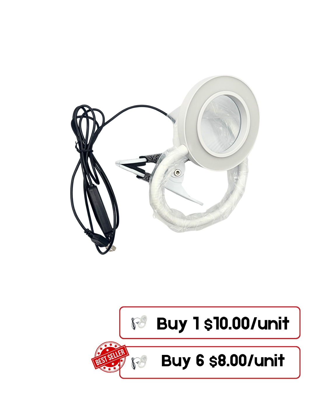 360° Rotating Lamp with Magnifying Glass