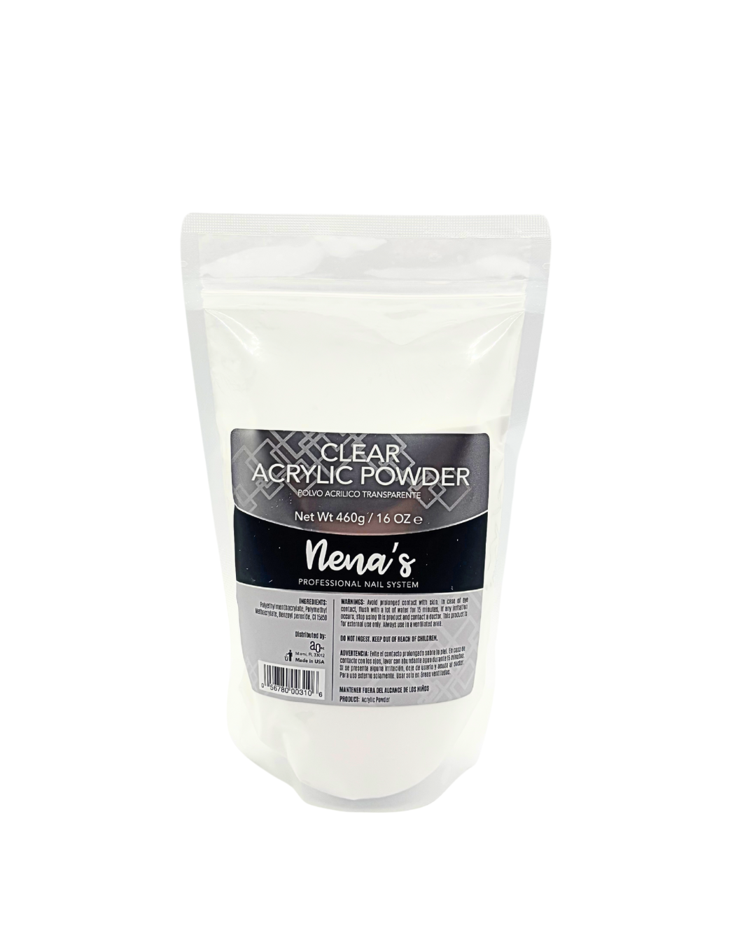Nena’s Nails Acrylic Powder – 1 lb | Clear, Nude, Pink, White
