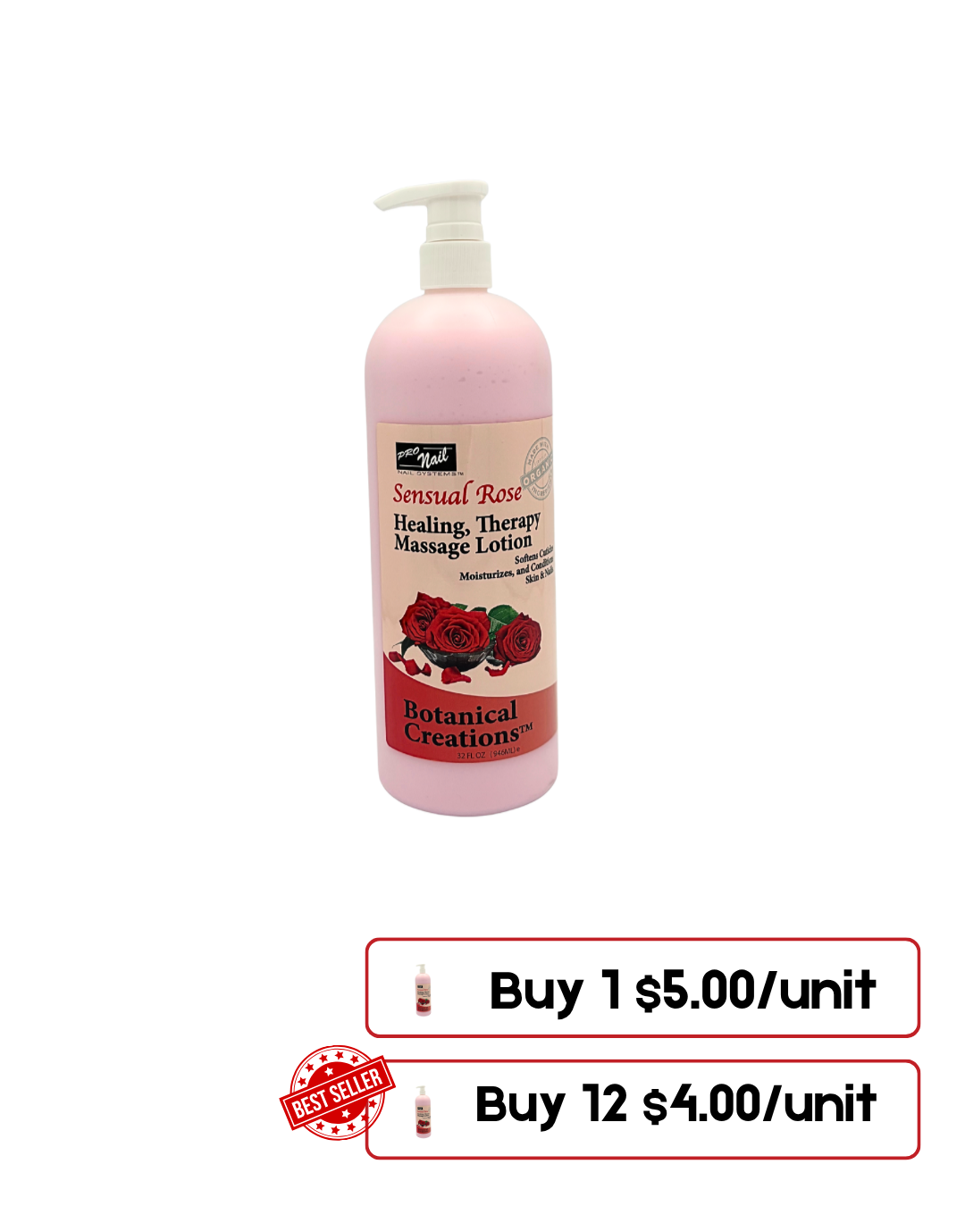 Luxury Massage Lotions – 32 Oz | Sensual Rose, Wildflower & Lavender, Aloe Vera, Milk & Honey