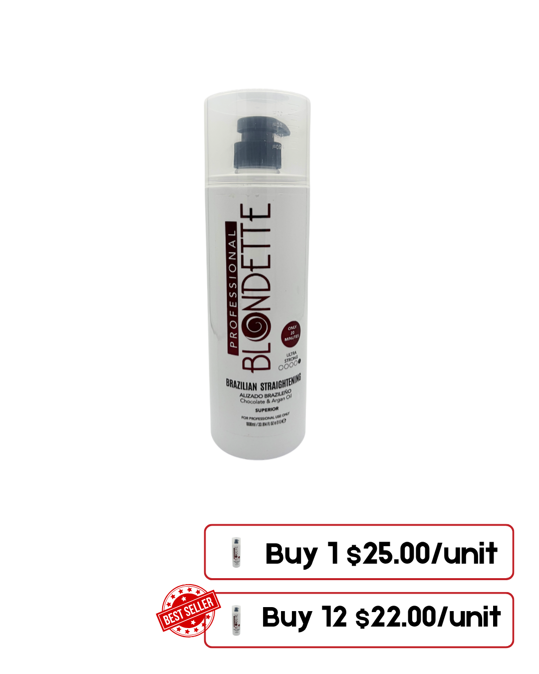 Blondette Brazilian Straightening Keratin Hair Treatment with Argan Oil and Chocolate.