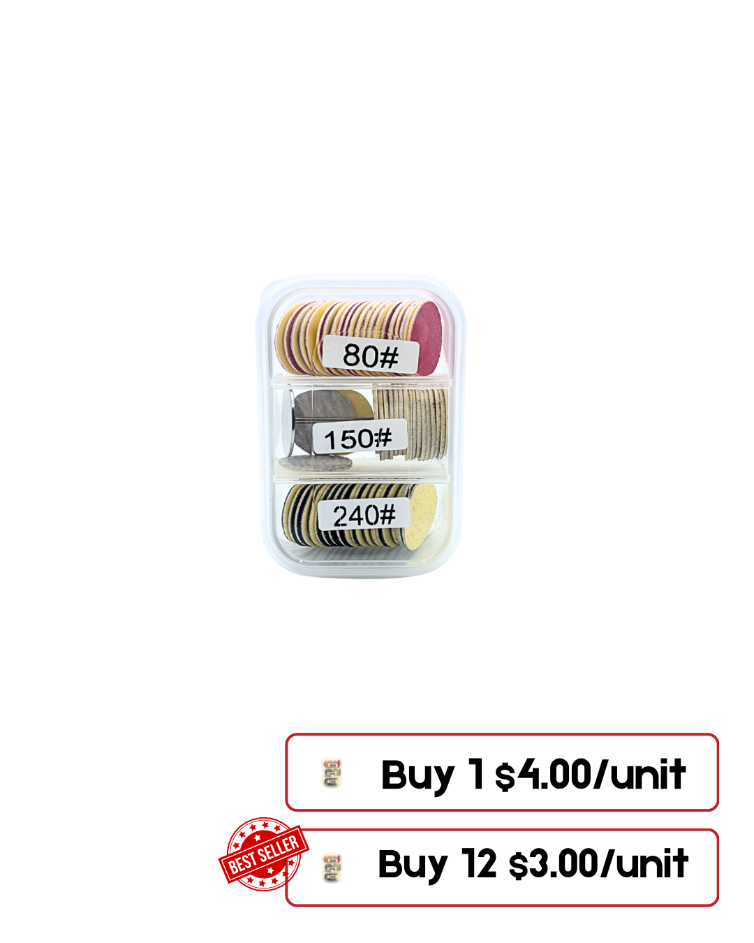 Round Sanding Discs for Pedicure – Grit #80, #150 & #240