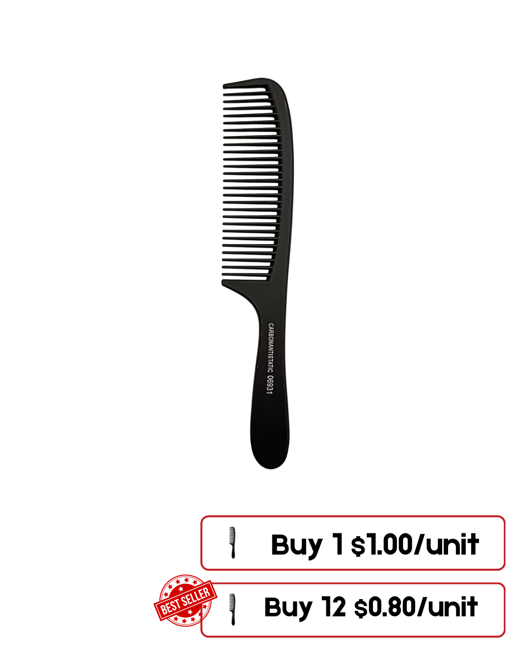 Carbon Styling Comb – Professional Heat-Resistant Hair Tool