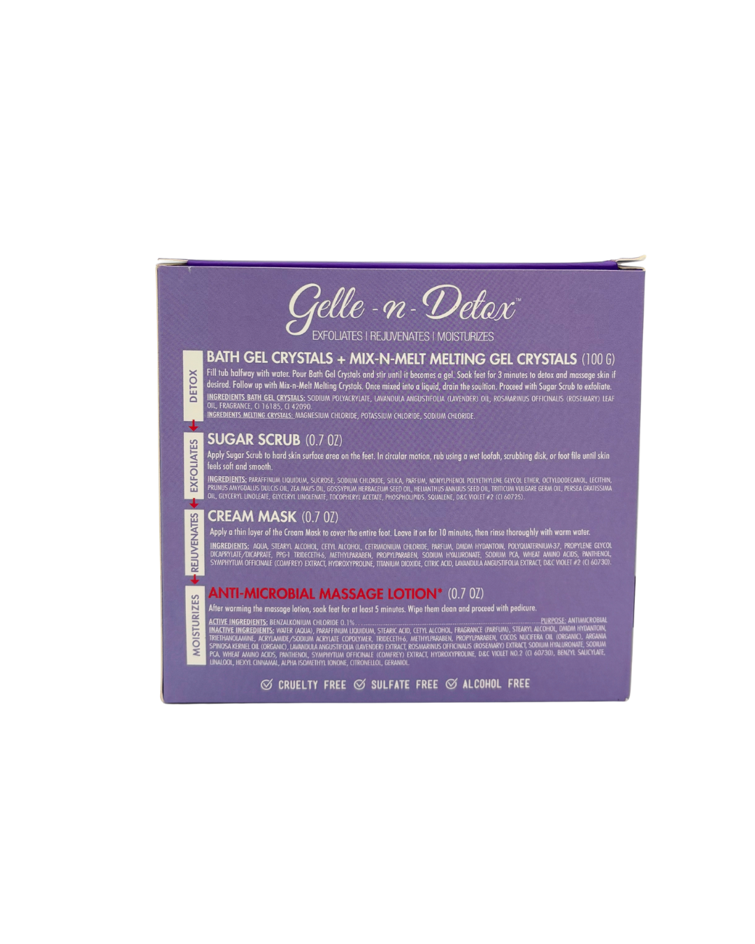 Gelle N Detox Antimicrobial Luxury Pedicure Set – 10-in-1
