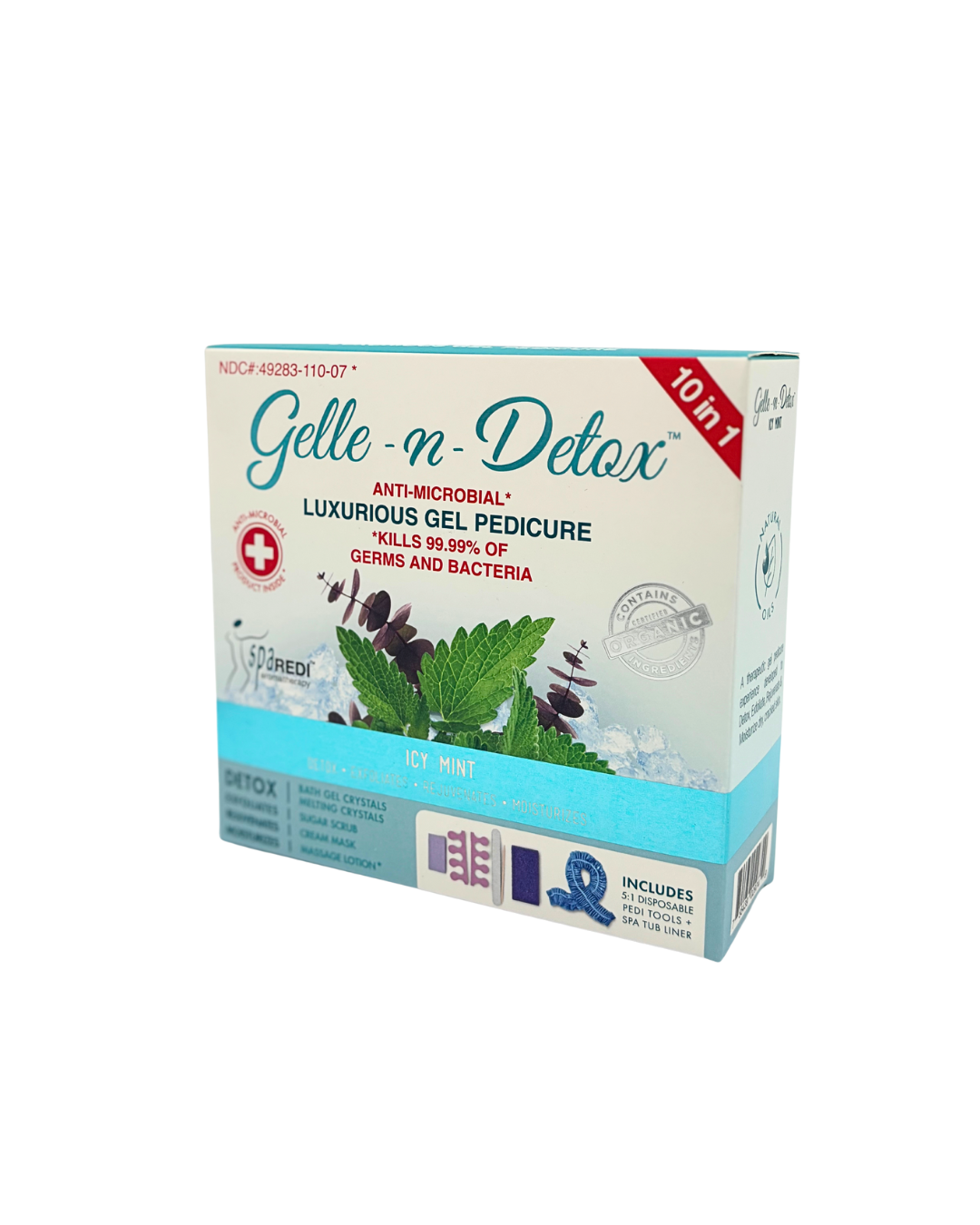 Gelle N Detox Antimicrobial Luxury Pedicure Set – 10-in-1