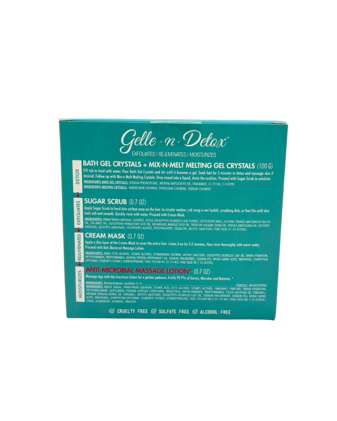 Gelle N Detox Antimicrobial Luxury Pedicure Set – 10-in-1
