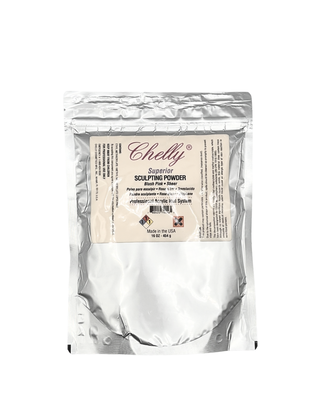 Chelly Acrylic Powder Cover – 1 lb | Rose, Nude, Beige, Blush Pink Sheer, White, Medium Pink, Pink Sheer, Clear Sheer
