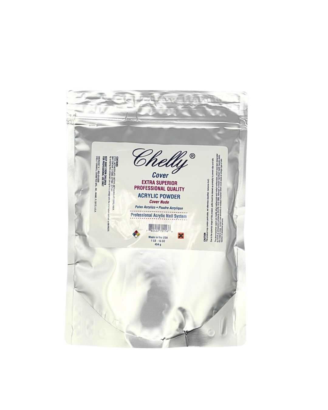 Chelly Acrylic Powder Cover – 1 lb | Rose, Nude, Beige, Blush Pink Sheer, White, Medium Pink, Pink Sheer, Clear Sheer