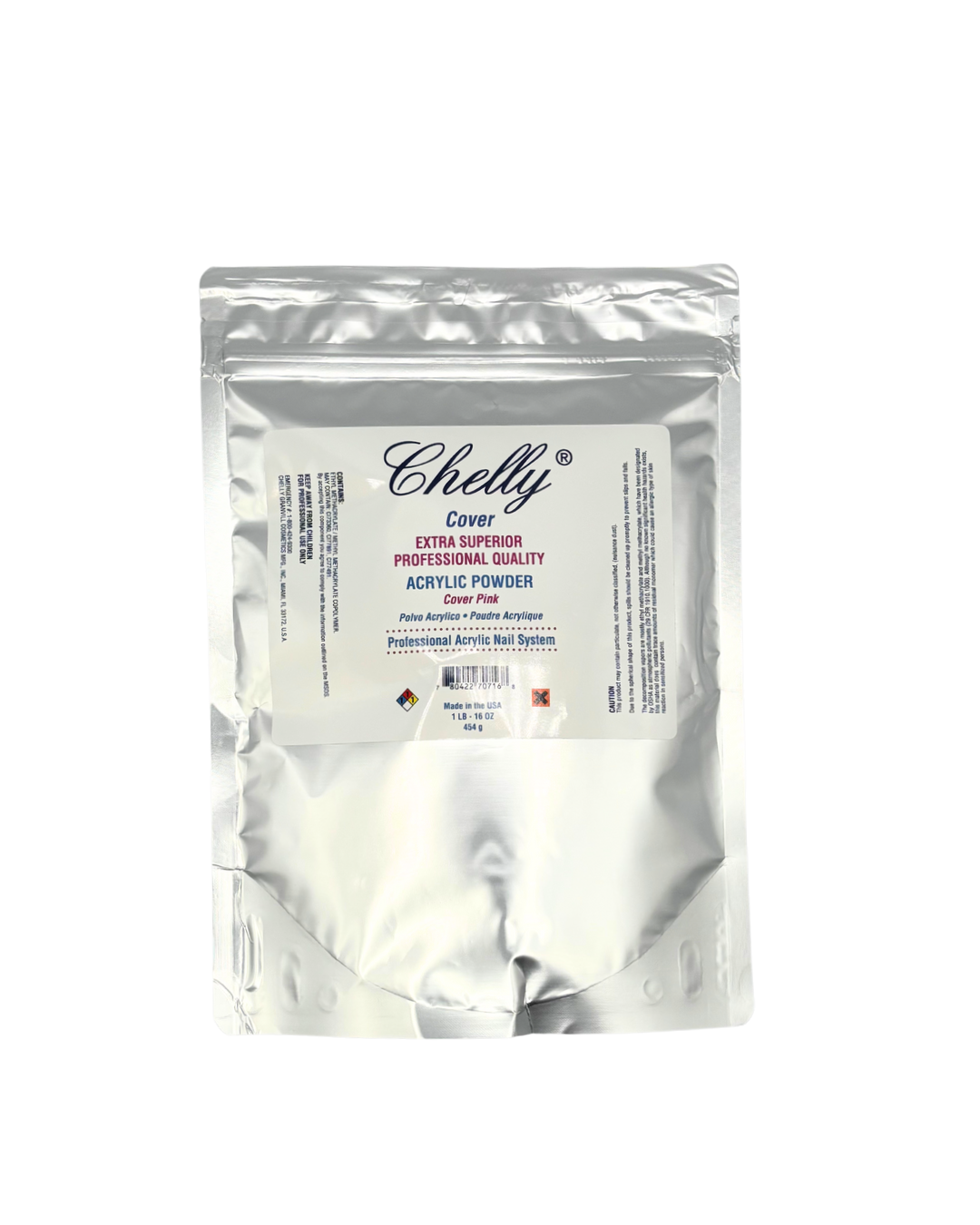 Chelly Acrylic Powder Cover – 1 lb | Rose, Nude, Beige, Blush Pink Sheer, White, Medium Pink, Pink Sheer, Clear Sheer