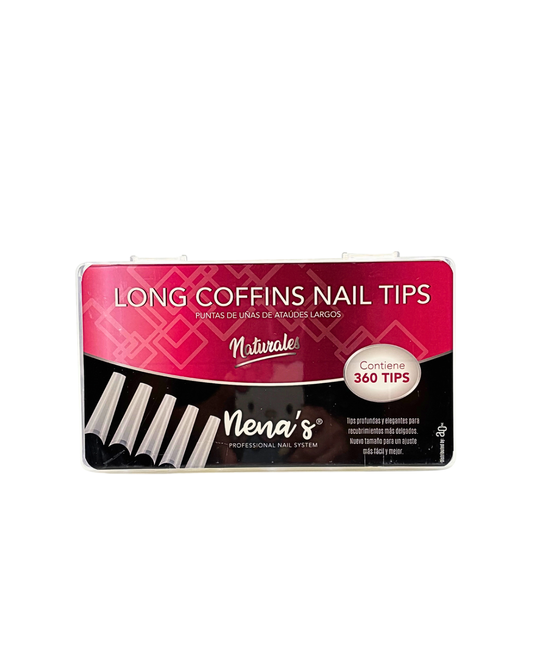 Nena’s Nails Nail Tips – Long Coffin, Long Square and Long Stiletto | Clear & Natural