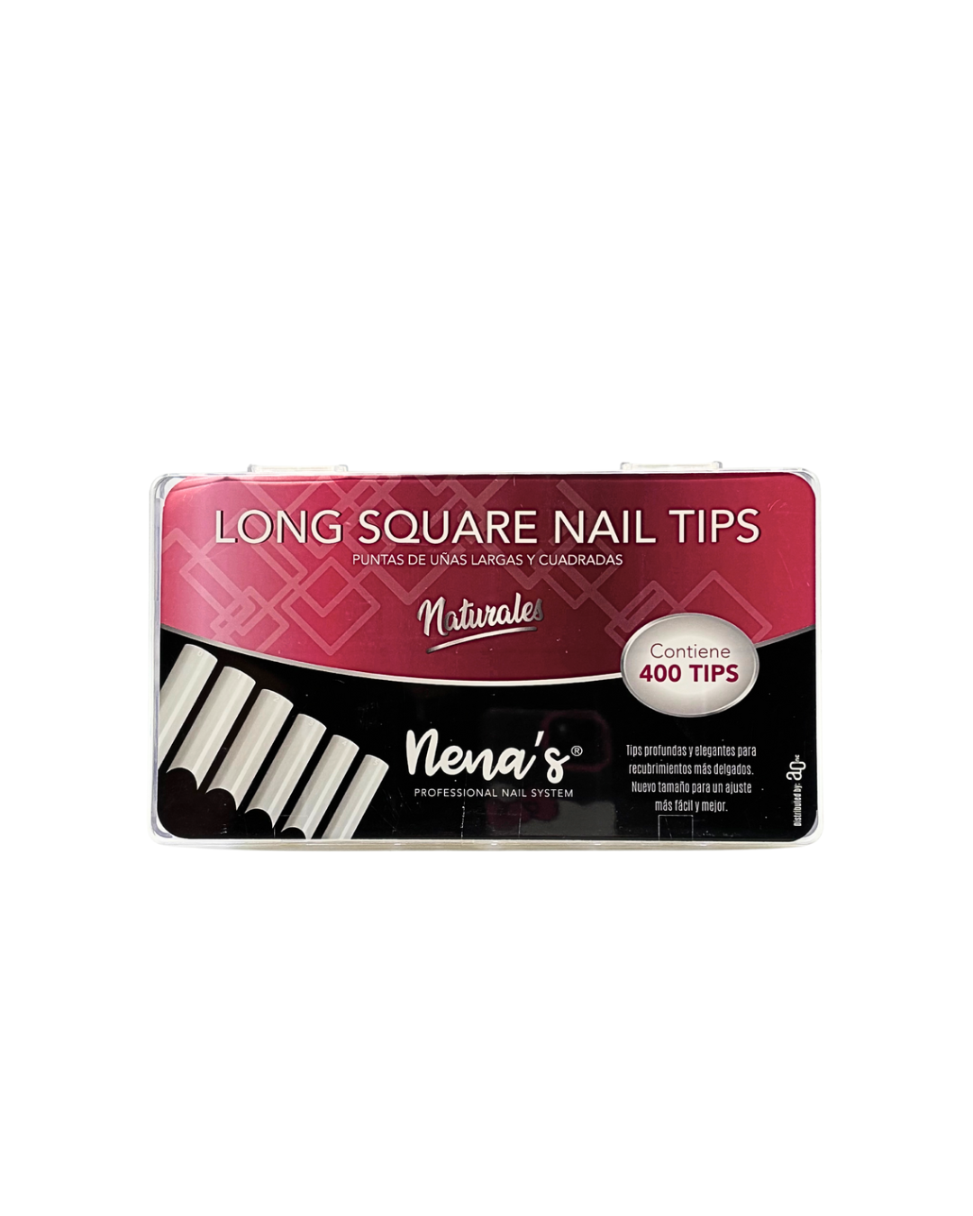 Nena’s Nails Nail Tips – Long Coffin, Long Square and Long Stiletto | Clear & Natural