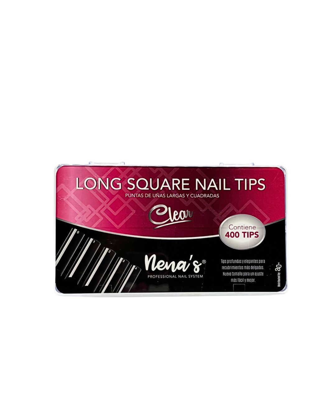 Nena’s Nails Nail Tips – Long Coffin, Long Square and Long Stiletto | Clear & Natural