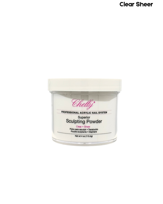 Chelly Acrylic Powder – 4 Oz | White, Blush Pink Sheer, Clear Sheer, Medium Pink Sheer