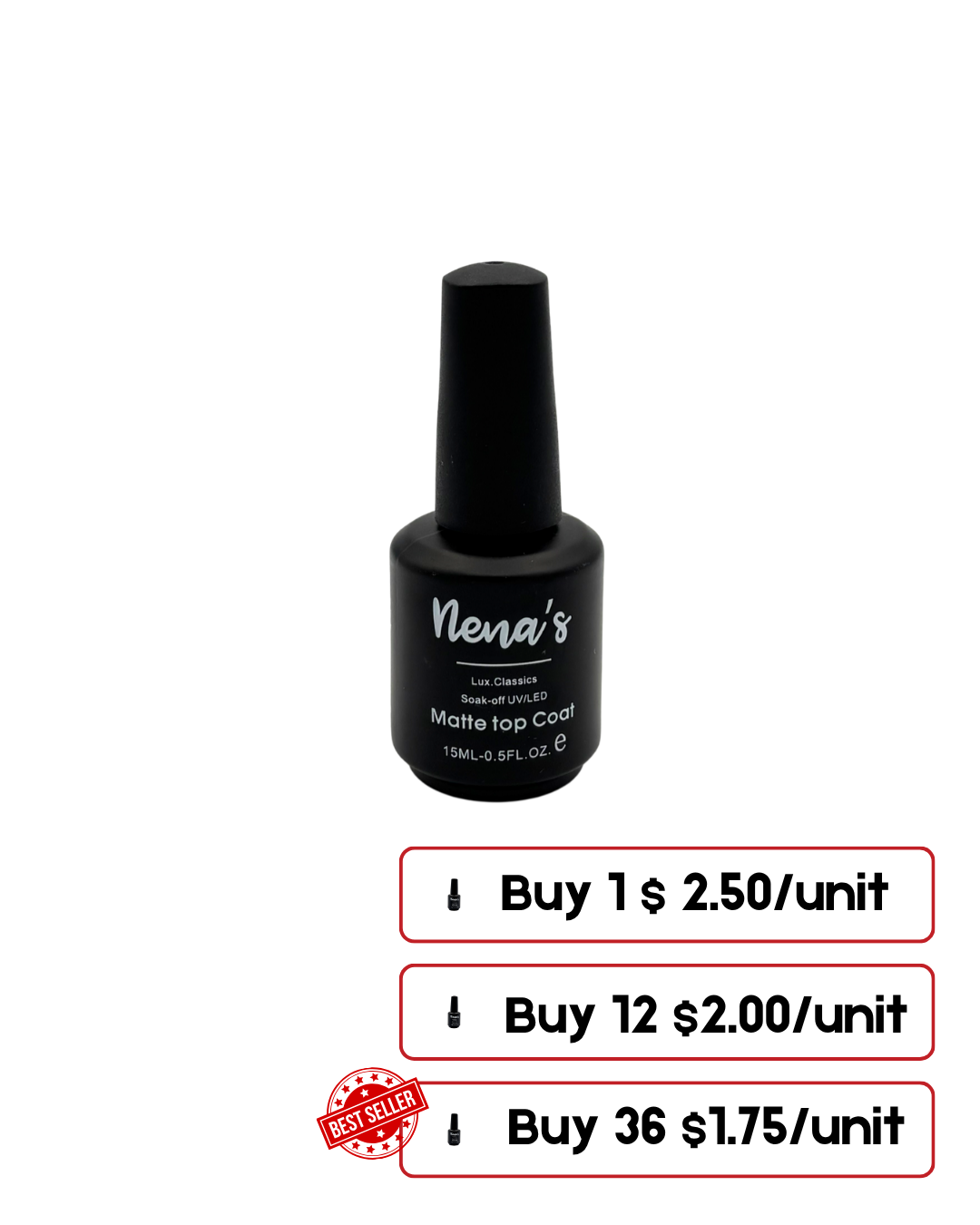 Nena’s Nails Matte Top Coat – 15 ml