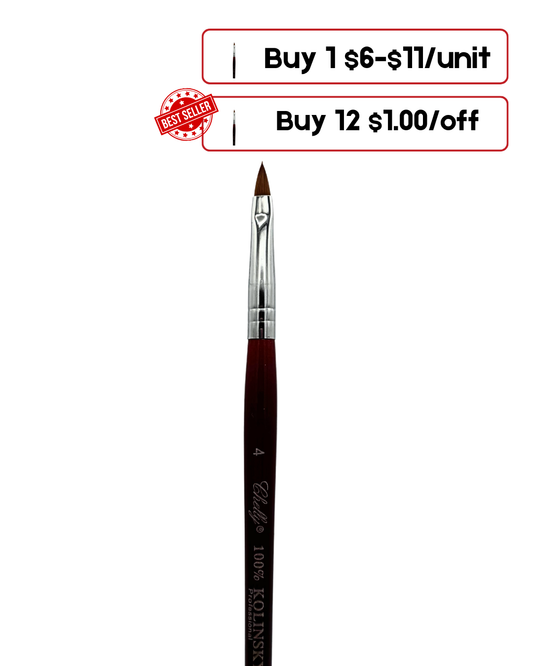Chelly Kolinsky Nail Brushes – #4, #6, #8, #10