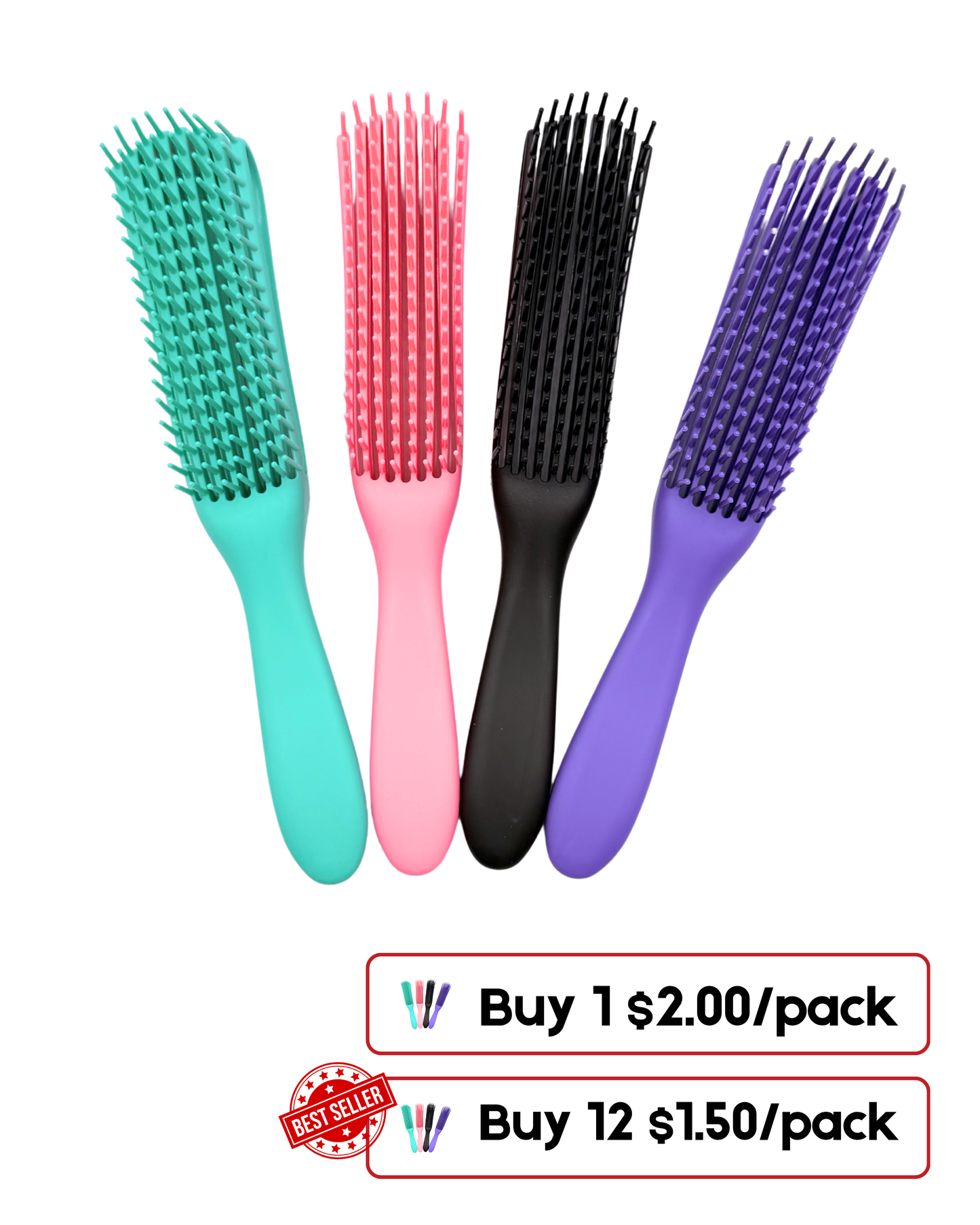 Adjustable Hair Brush – Multi-Color Detangling & Styling Brush