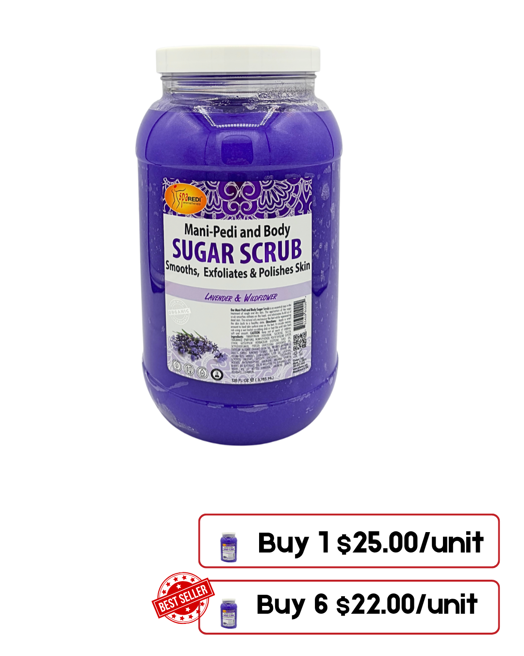 Sugar Scrub – Exfoliant for Mani-Pedi and Body 128 Oz