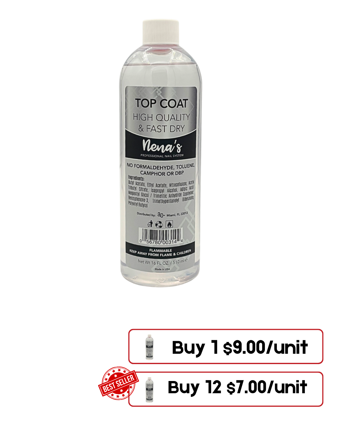 Nena´s Nails Top Coat Regular 16 Oz