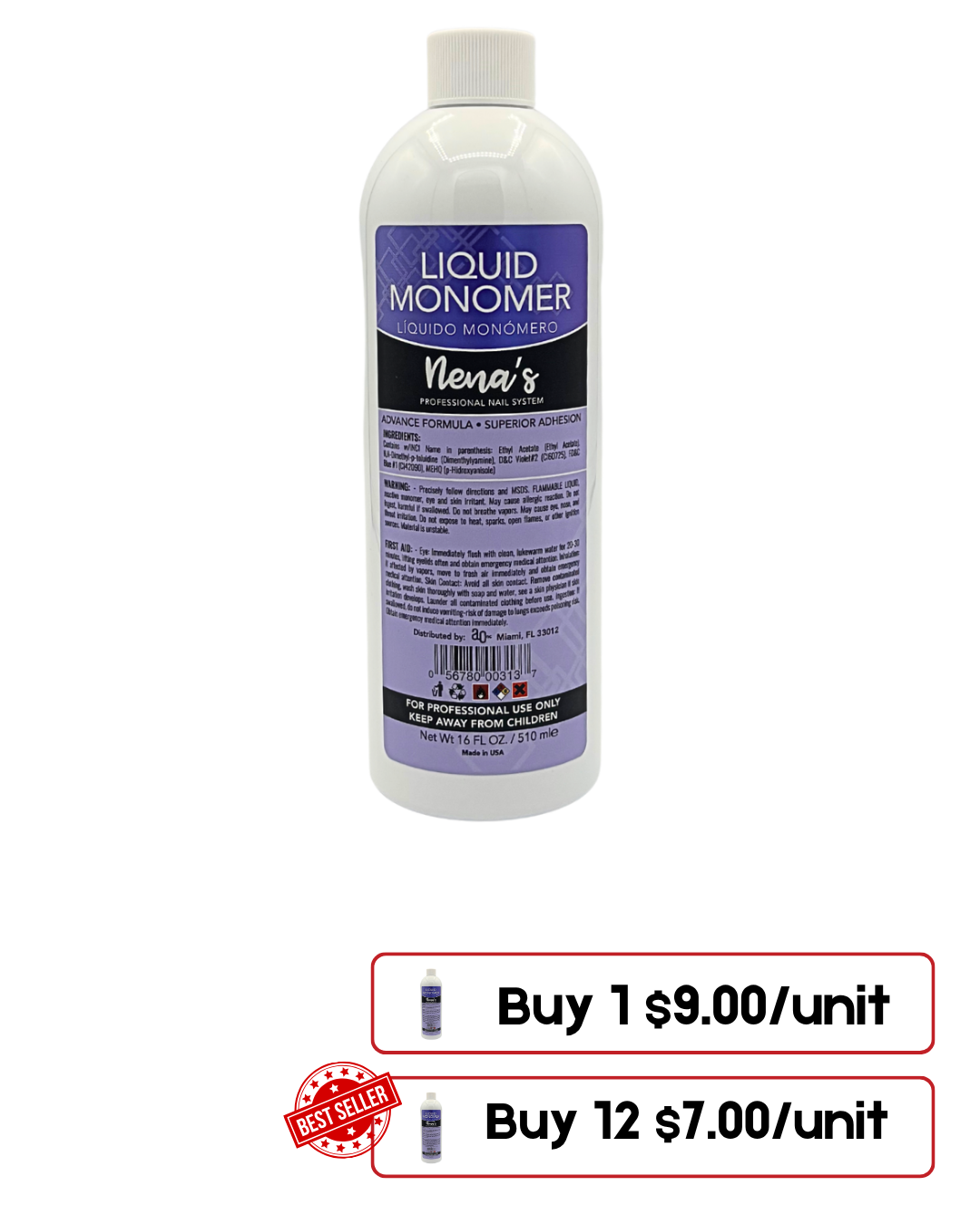 Nena’s Nails Monomer Liquid 16 oz