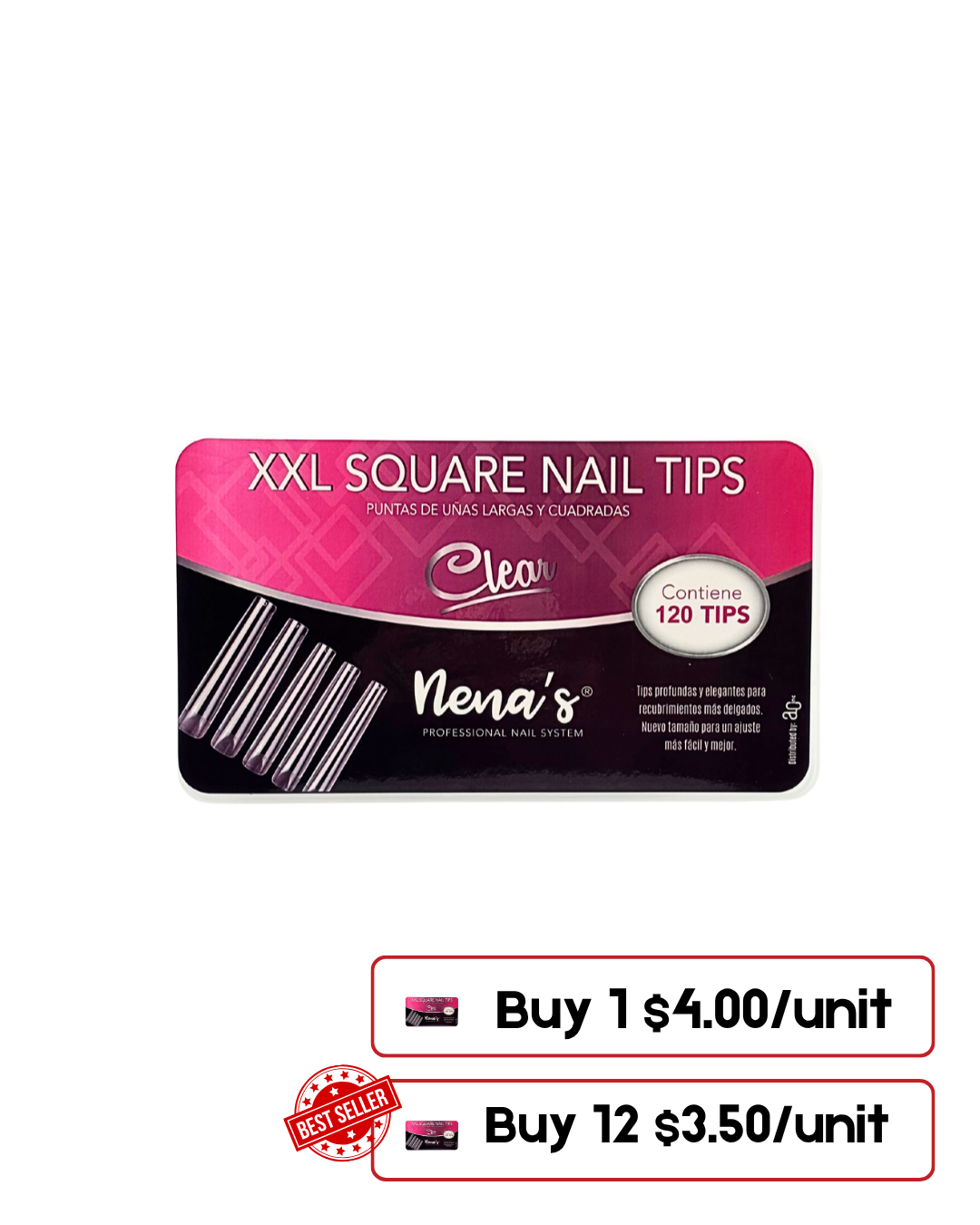 XXL Square Clear Nail Tips