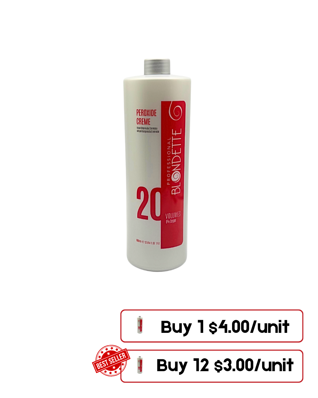 Blondette Professional Peroxide Cream – 20, 30 & 40 Volume (1L)