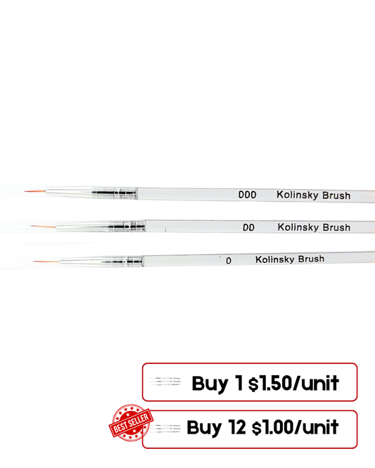 Nail Art 3-in-1 White Liner Brush Kolinsky