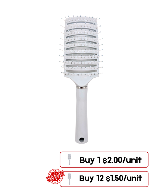 Professional Hair Styling Brush – White & Cyan Design