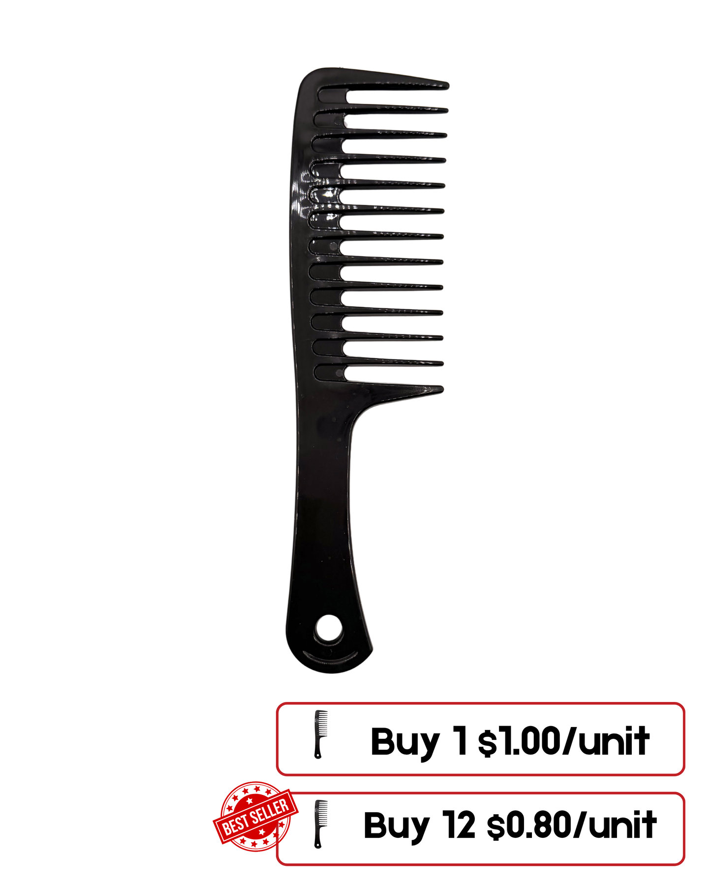 Basic Black Hair Comb – Individual Professional Styling Comb