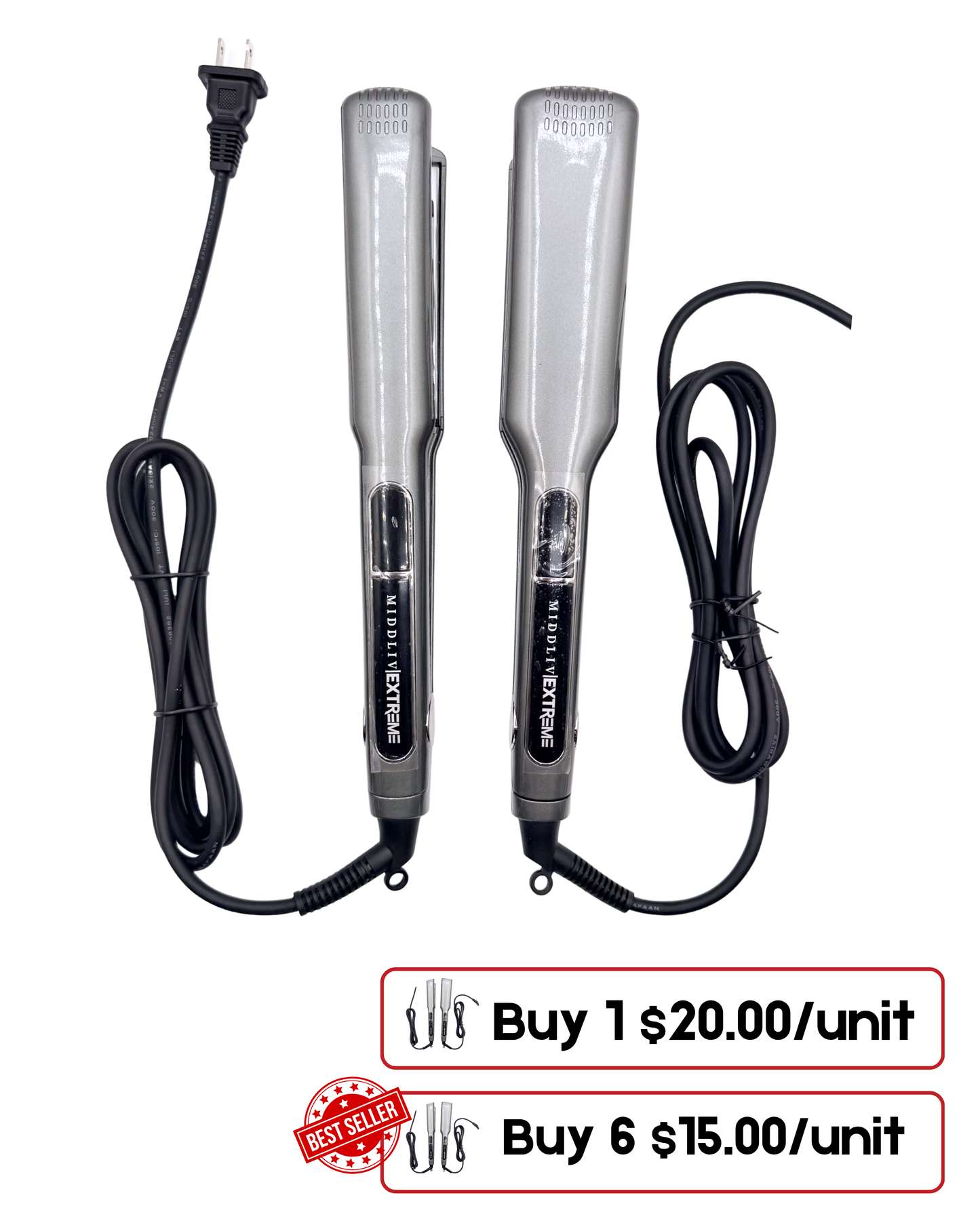 Professional Hair Straightener – Thin & Thick Plates, Up to 450°F for Stylists