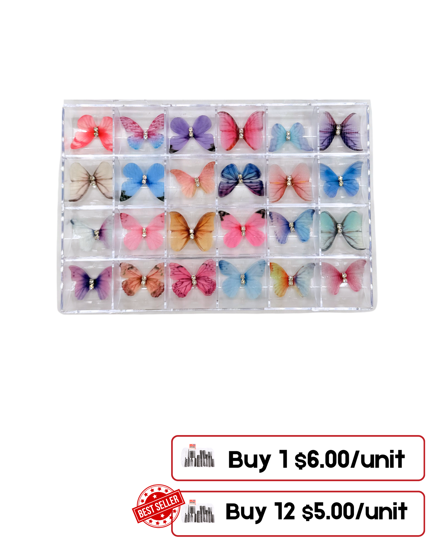 Butterfly Nail Decorations – 3D Nail Art Charms for Acrylic & Gel Nails