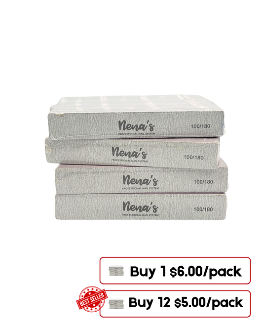 Nena’s Nails Nail Files – Assorted Types | 100/180 Grit
