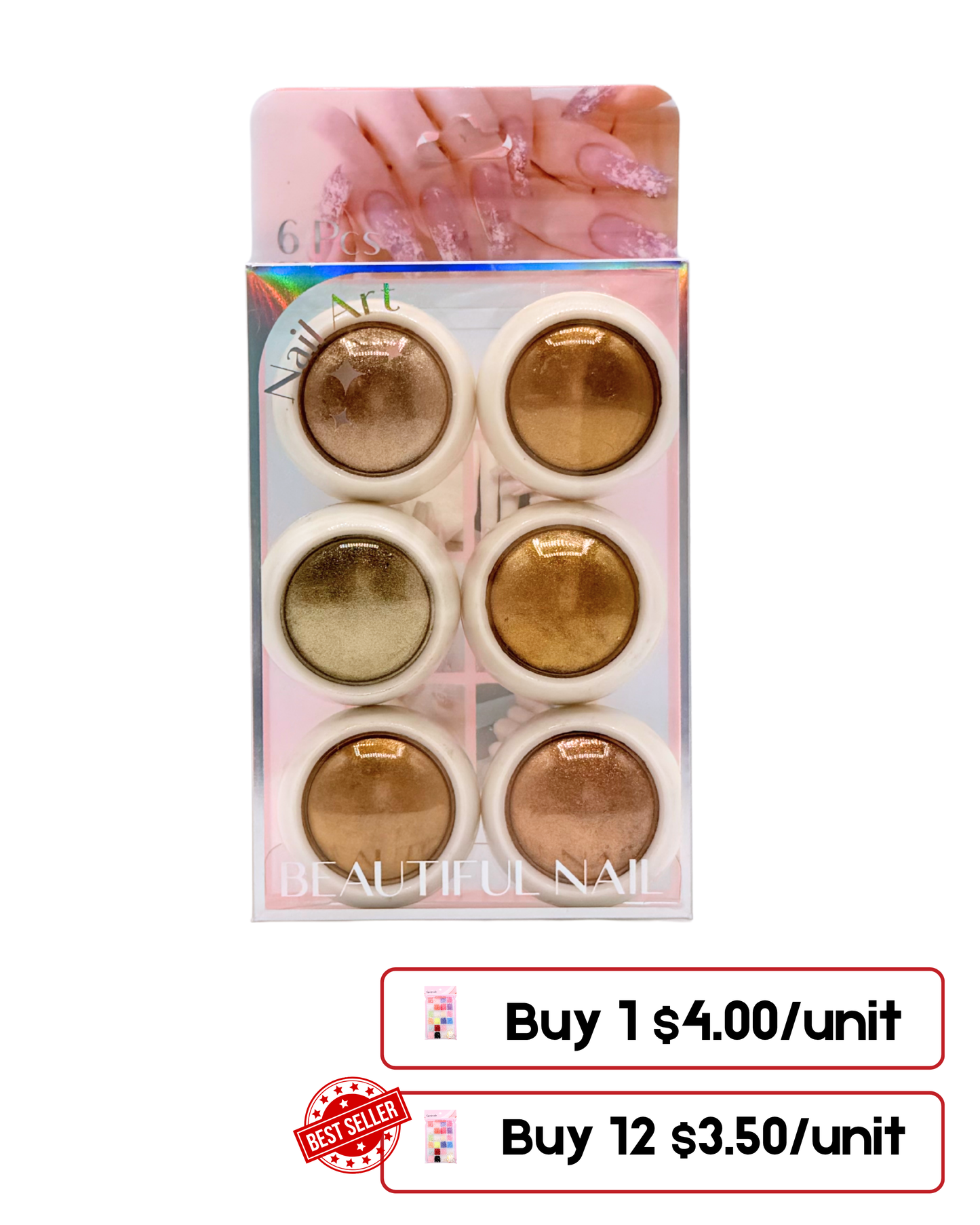 6-in-1 Mirror Chrome Nail Powder – Professional Mirror Effect for Nails New Ones!!