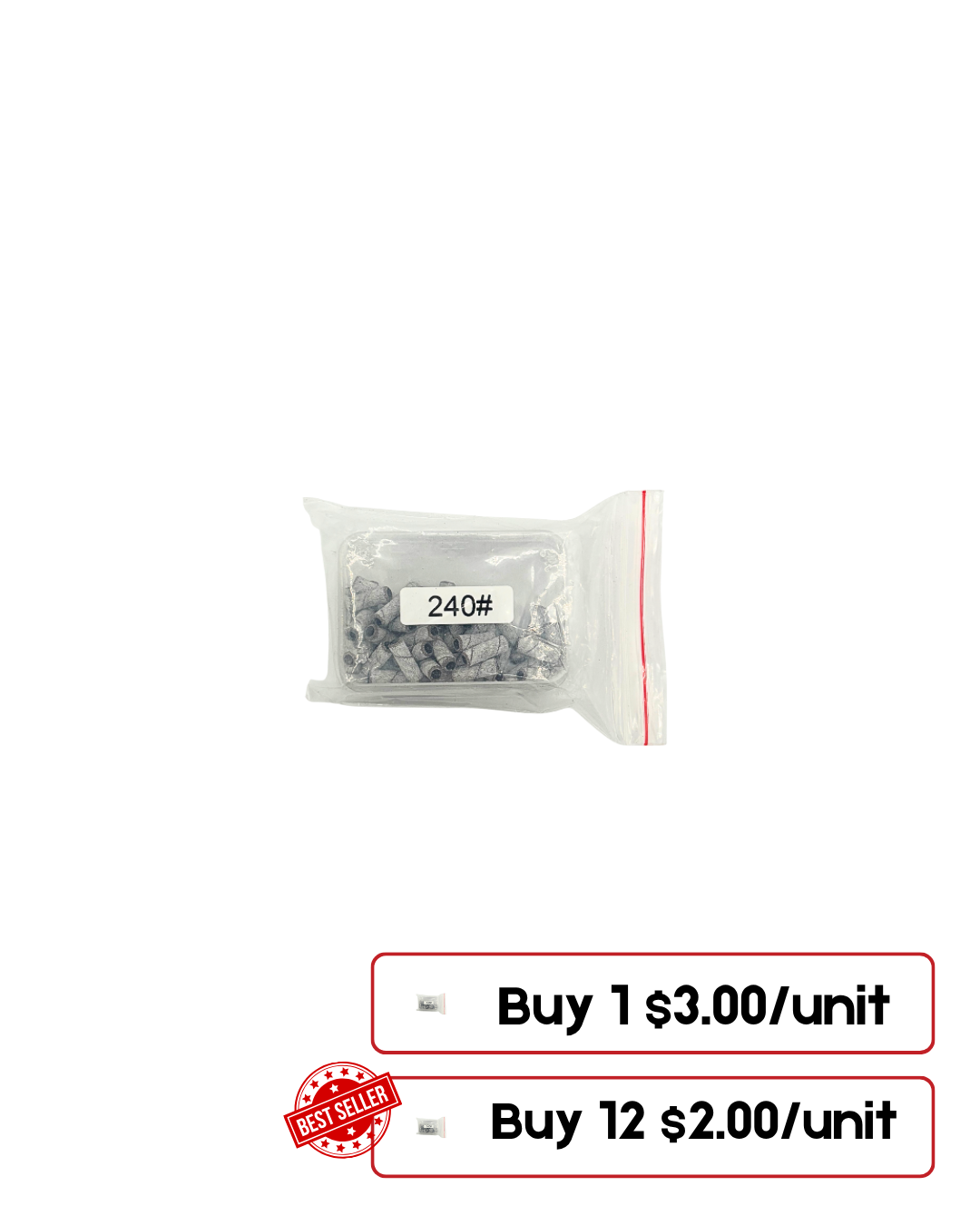 Drill Nail Bit Rollers – Assorted Grits 80/180/240