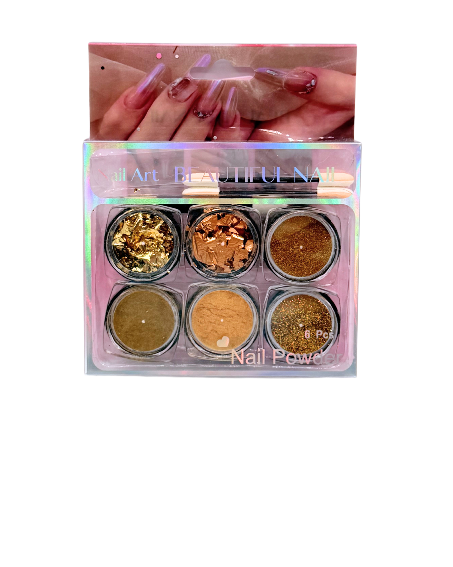 6-in-1 Nail Pigment Powder Set – Professional Color Pigments for Nail Art