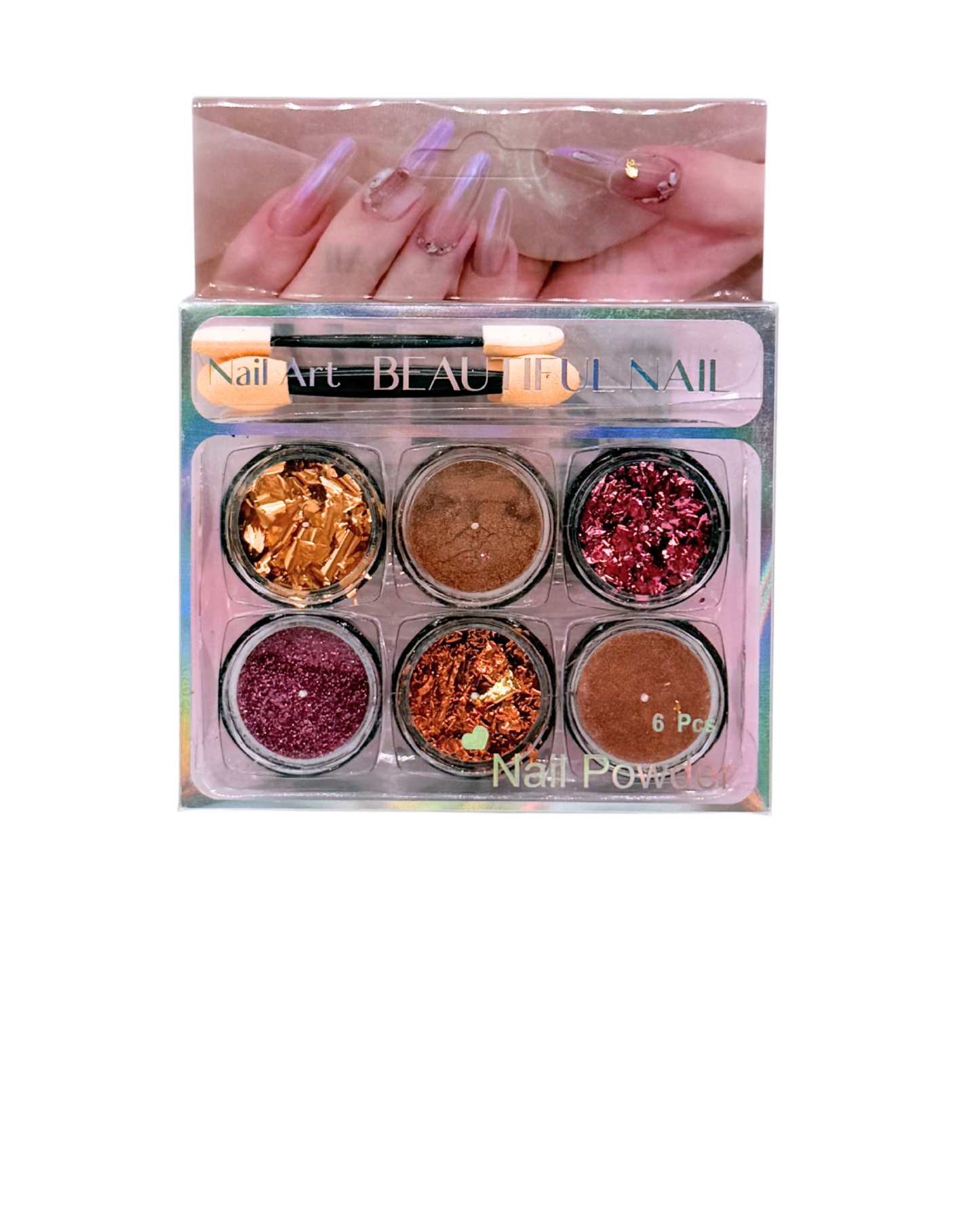 6-in-1 Nail Pigment Powder Set – Professional Color Pigments for Nail Art
