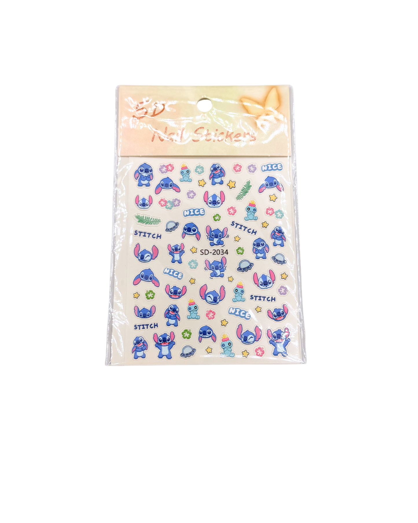 Summer Nail Stickers Set – Flowers, Stitch Designs & Mixed Nail Art Decals