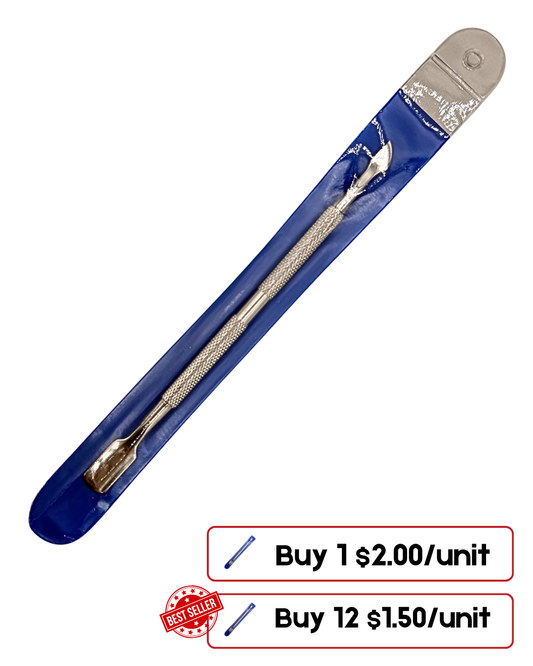 Stainless Steel Cuticle Pusher | Professional Dual-Ended Cuticle Remover Tool
