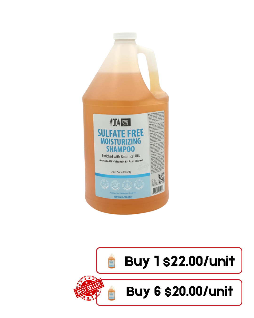 Moda Sulfate-Free Shampoo – 1 Gallon