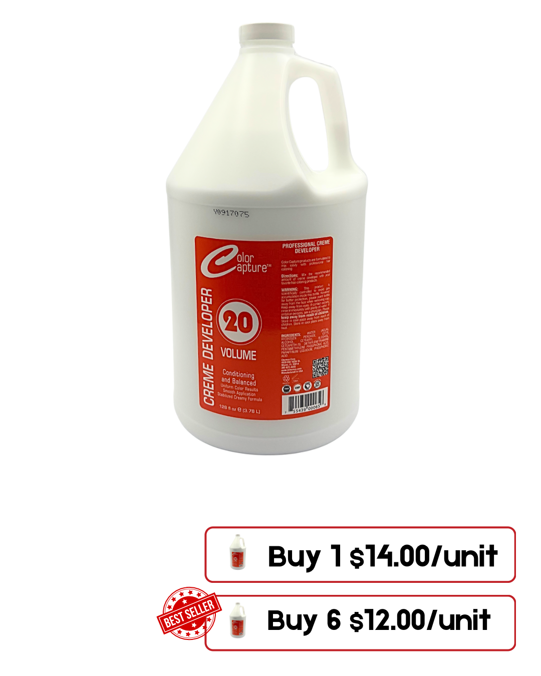 Color Capture – Peroxide Developer 10, 20 & 30 Volumes Gallon