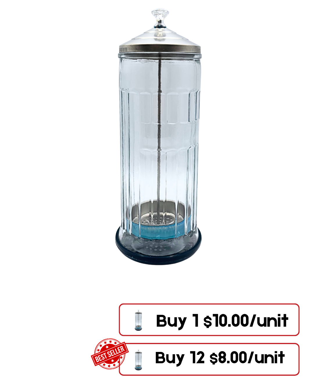 Large Glass Disinfectant Jar for Salon Tools