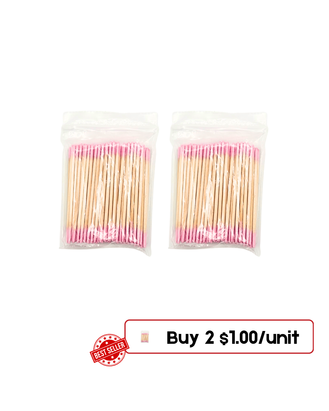 Orange Wood Sticks with Cotton – For Nail Care and Coagulation Aid