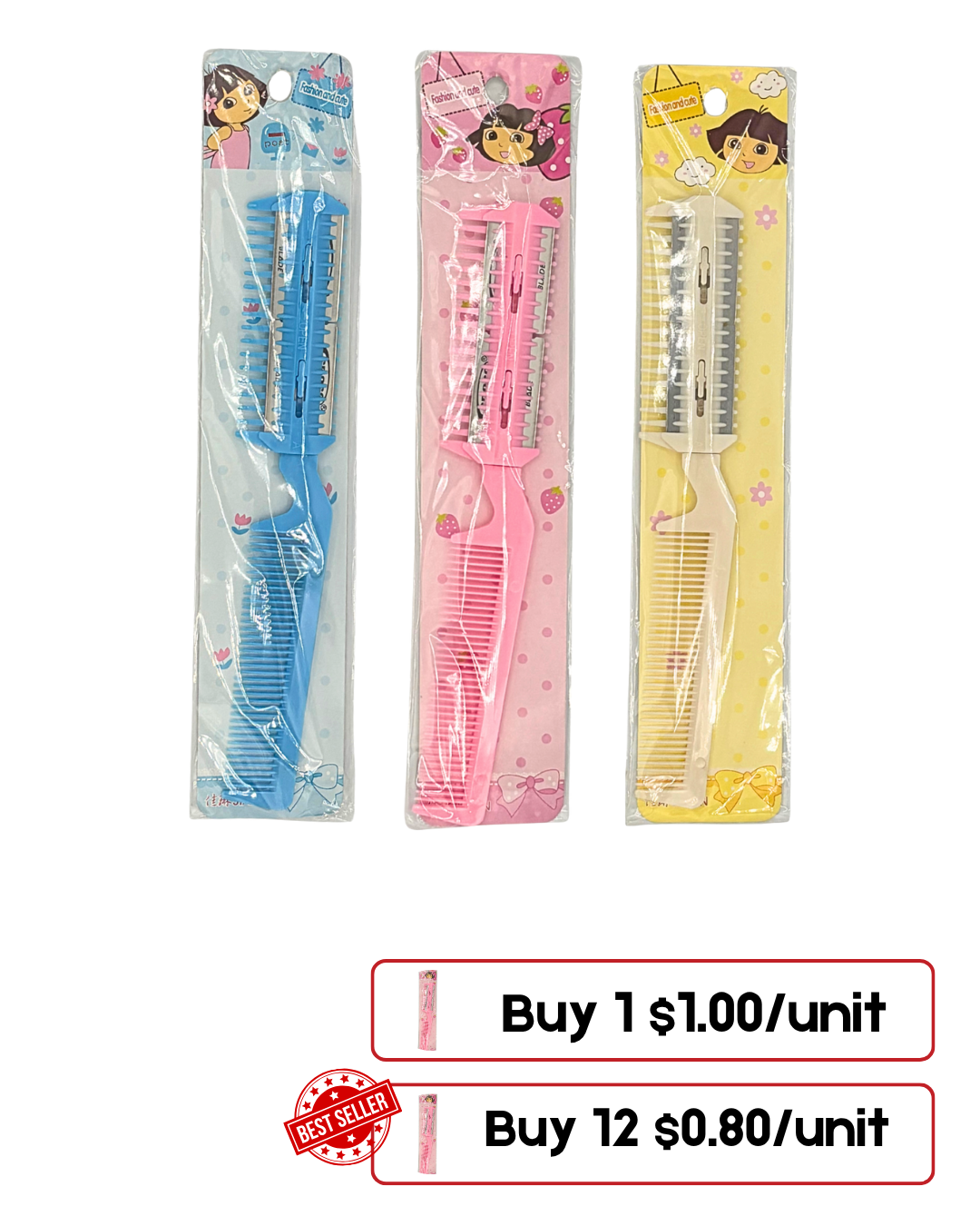 3-Color Barber Trimmers with Integrated Comb