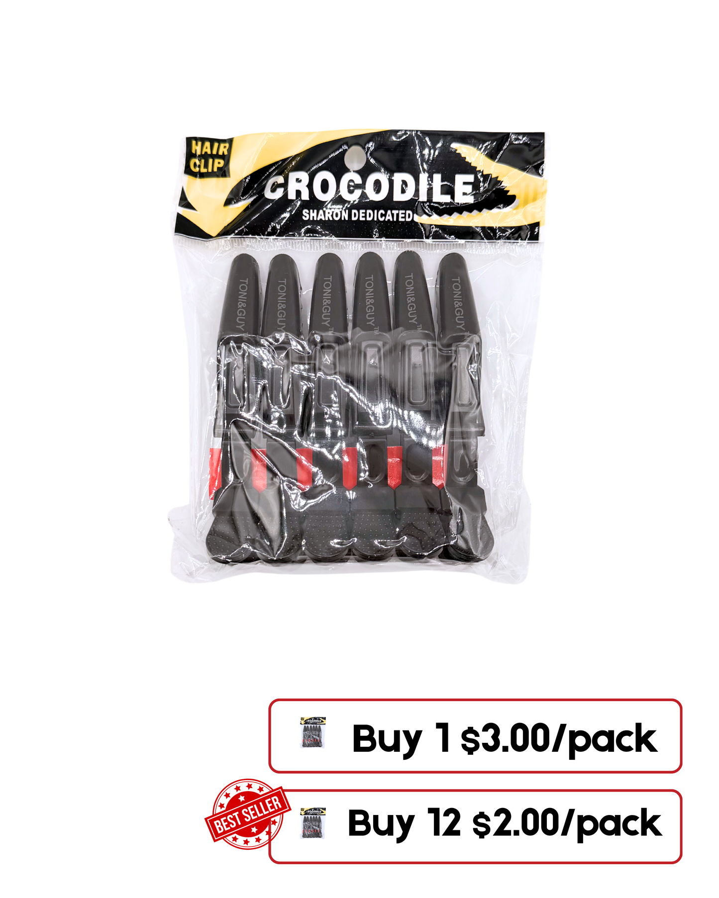 Crocodile Hair Clips – 6 Pack Professional Salon Sectioning Clips
