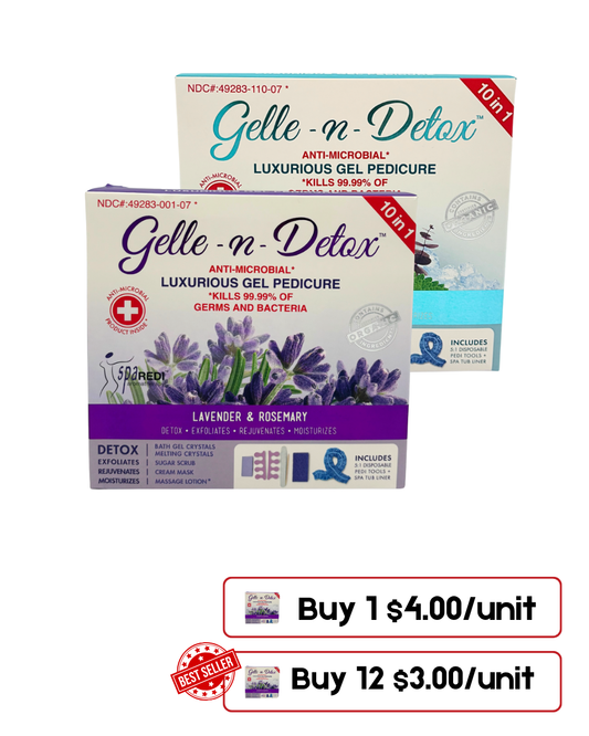 Gelle N Detox Antimicrobial Luxury Pedicure Set – 10-in-1