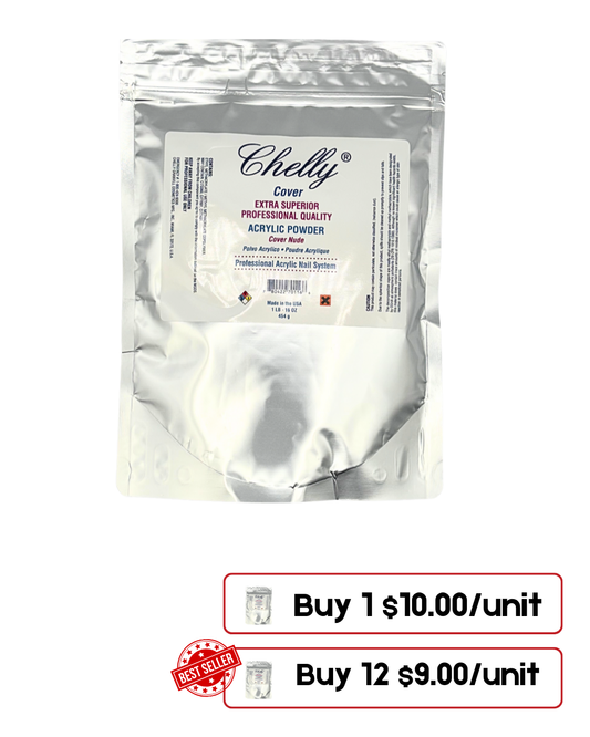 Chelly Acrylic Powder Cover – 1 lb | Rose, Nude, Beige, Blush Pink Sheer, White, Medium Pink, Pink Sheer, Clear Sheer