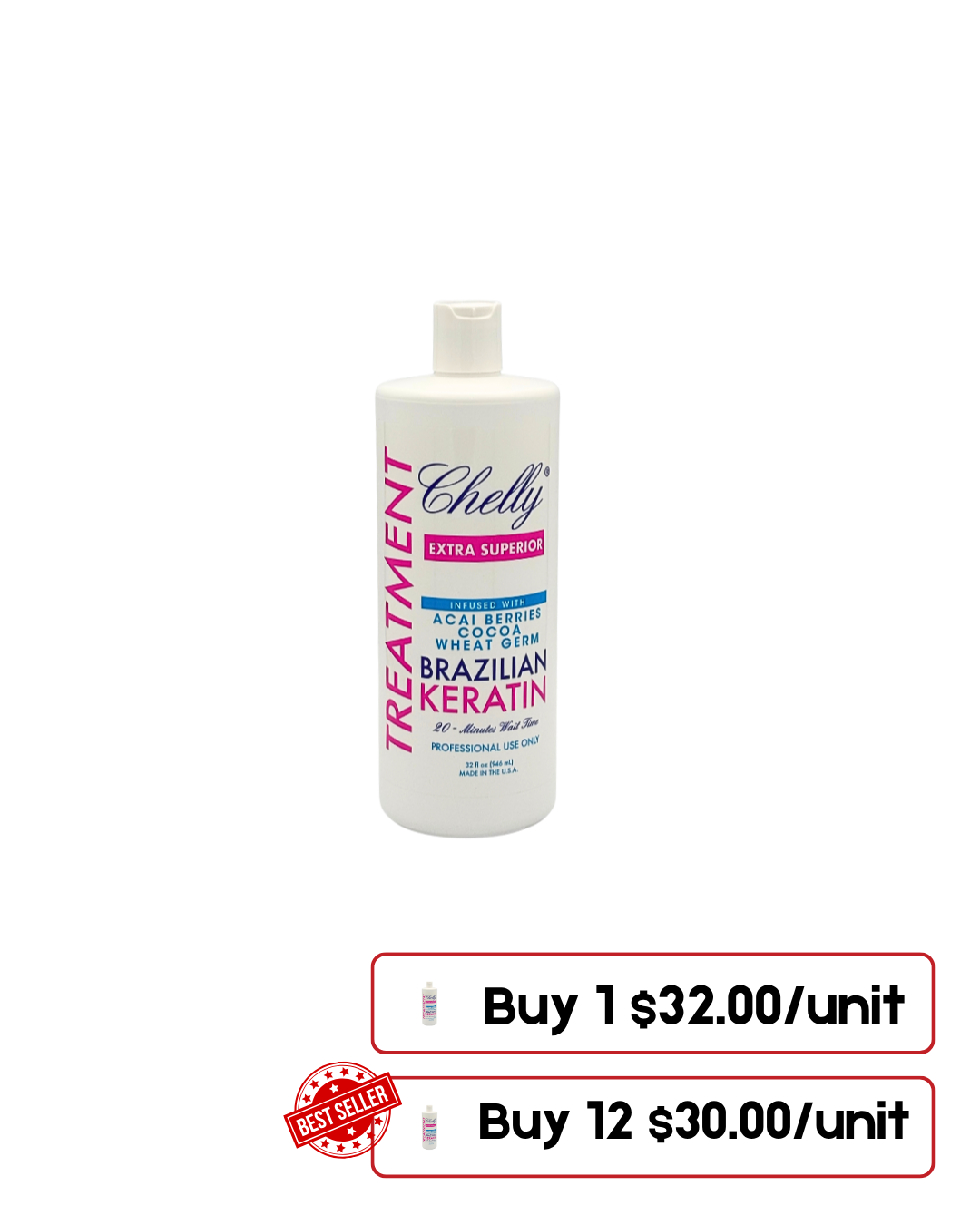 Chelly Keratin Extra Superior – Strong Hair Straightening Treatment 32 Oz