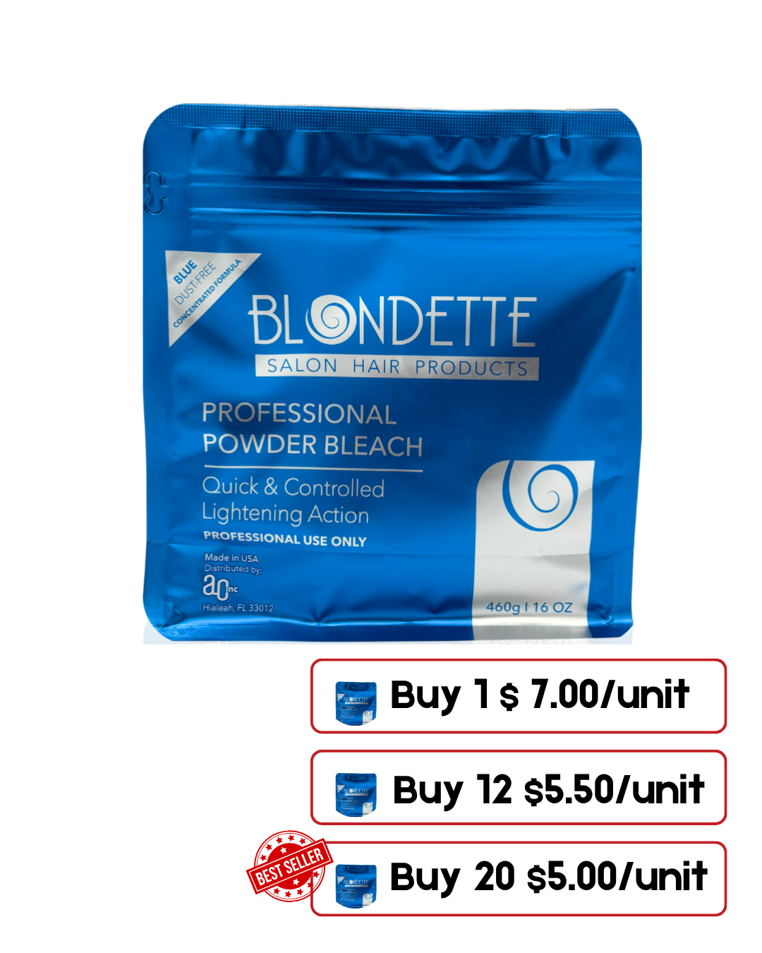 Blondette Salon Professional Powder Bleach blue dust-free (460g)