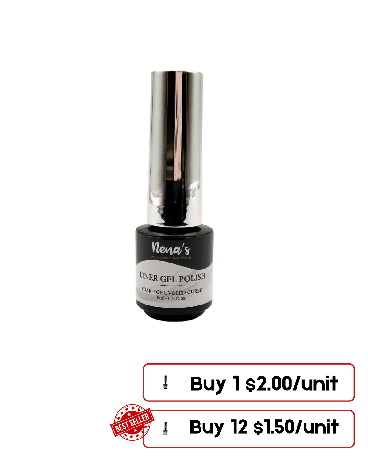 Black  and White Liner Nail Gel
