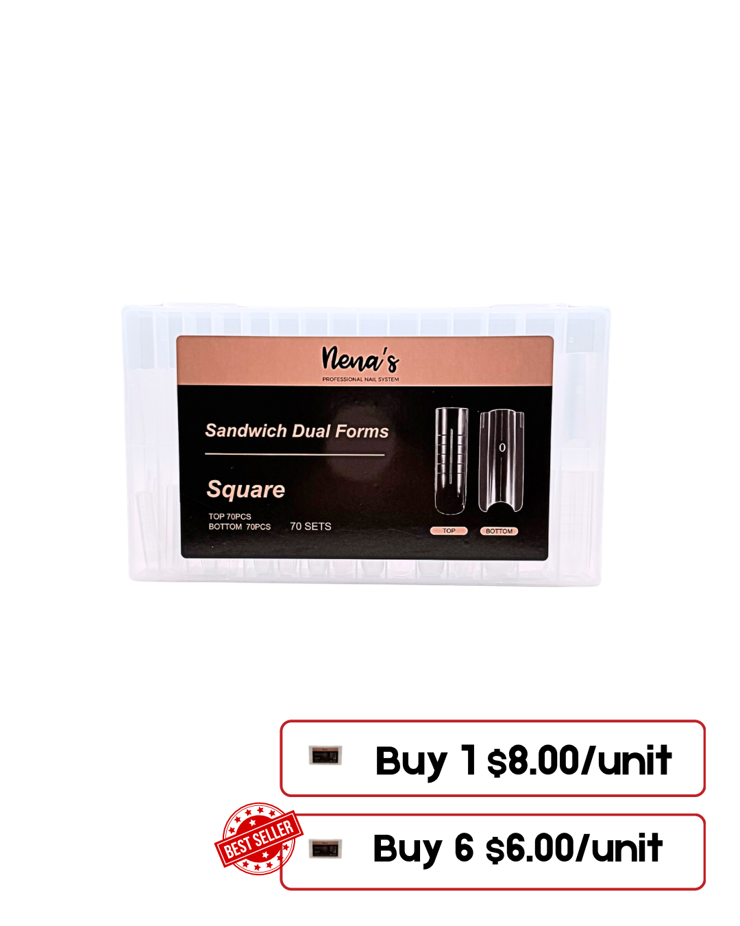 Nena’s Nails Sandwich Dual Forms – Top & Bottom (120 Sets)