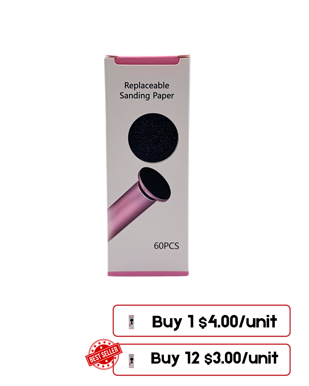Pink Callus Remover Replacement Files – 60 Pieces